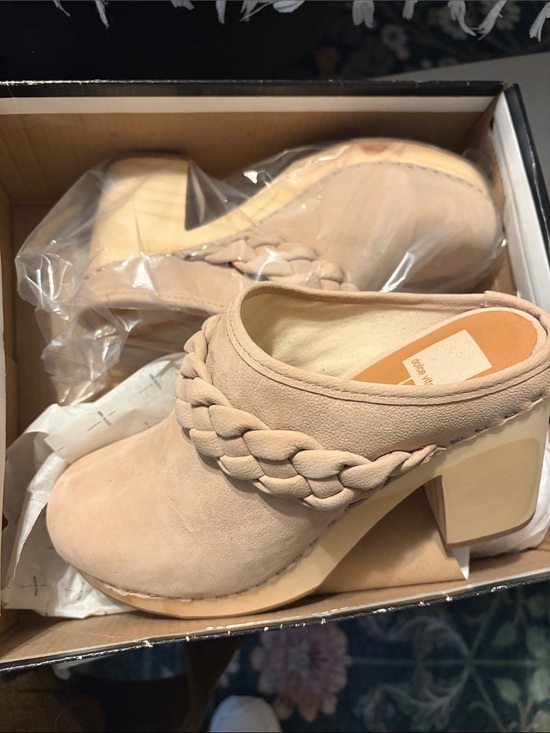 Dolce Vita Shoes - Dolce Vita NEW Women's Braided Suede Mule Clogs in Beige